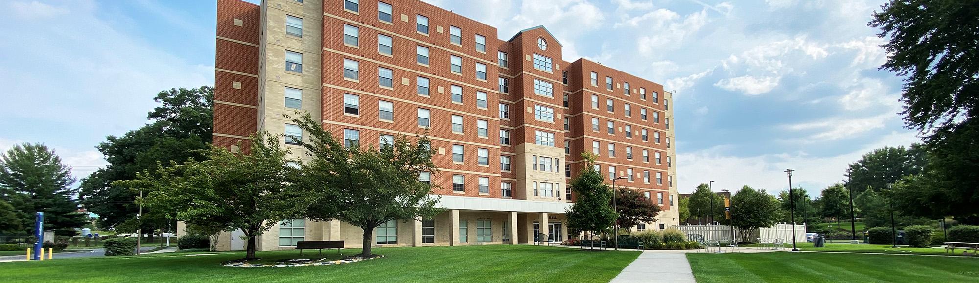 A residence hall on the Coppin State University campus