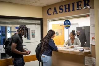 Students at the cashier